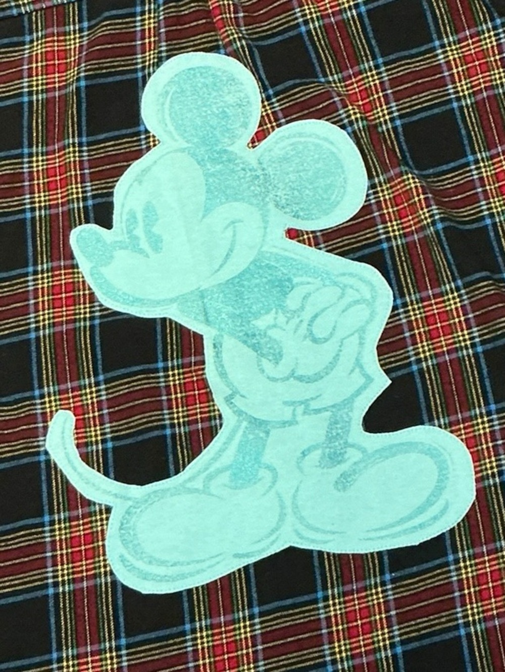 Mickey Mouse Upcycled T Shirt Flannel Sparkly Shacket Unique Disney Disneyland - Picture 2 of 9